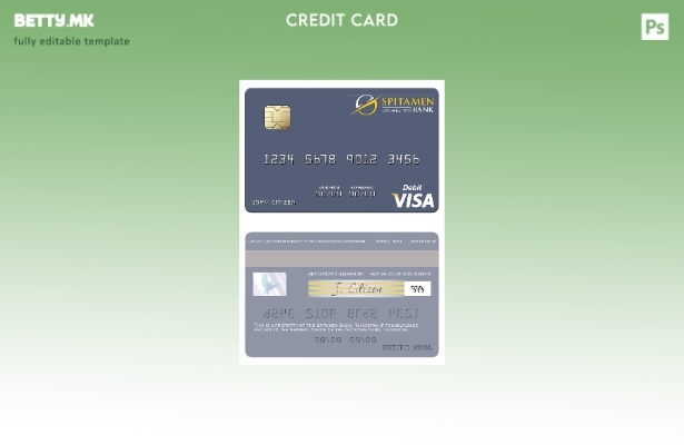 Модерен стил Шаблон за виза дебитна картичка Таџикистан Спитамен банка